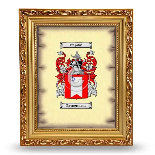 Baynermant Coat of Arms Framed - Gold