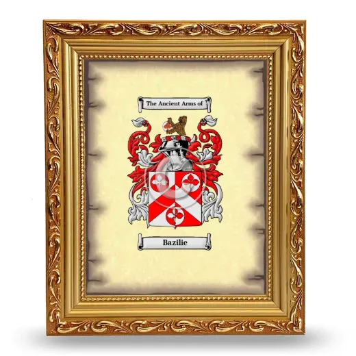 Bazilie Coat of Arms Framed - Gold