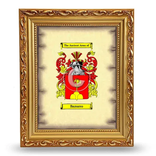 Bazurro Coat of Arms Framed - Gold