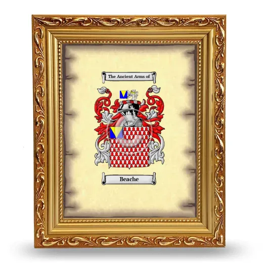 Beache Coat of Arms Framed - Gold
