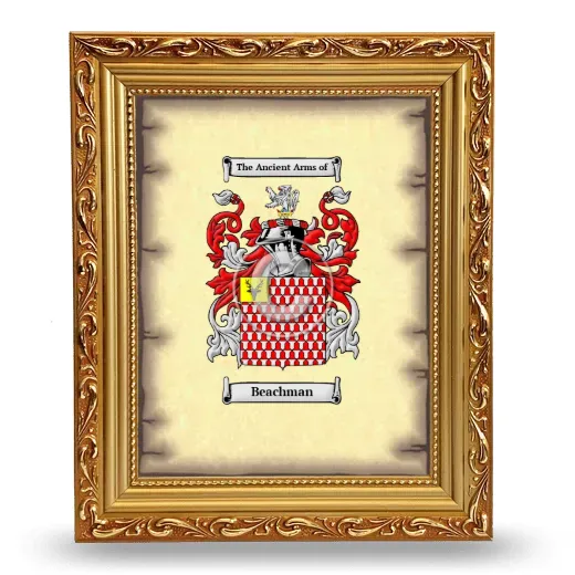 Beachman Coat of Arms Framed - Gold