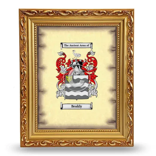 Beakly Coat of Arms Framed - Gold