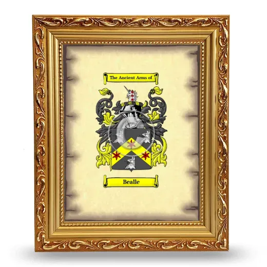 Bealle Coat of Arms Framed - Gold