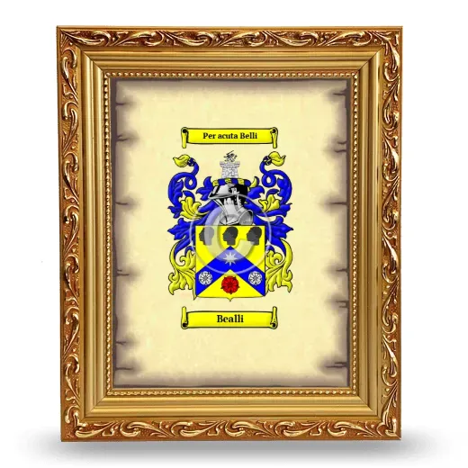 Bealli Coat of Arms Framed - Gold