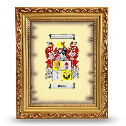 Beans Coat of Arms Framed - Gold