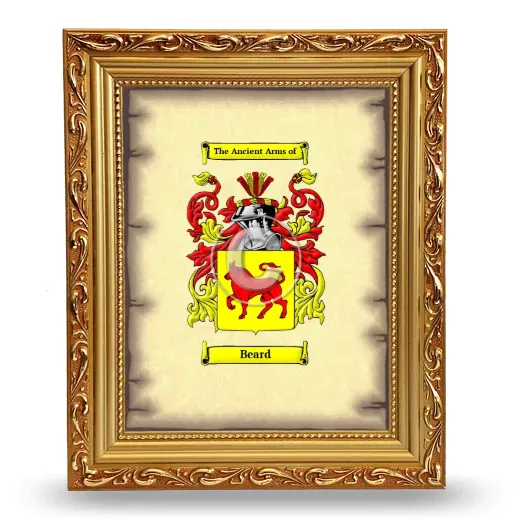 Beard Coat of Arms Framed - Gold