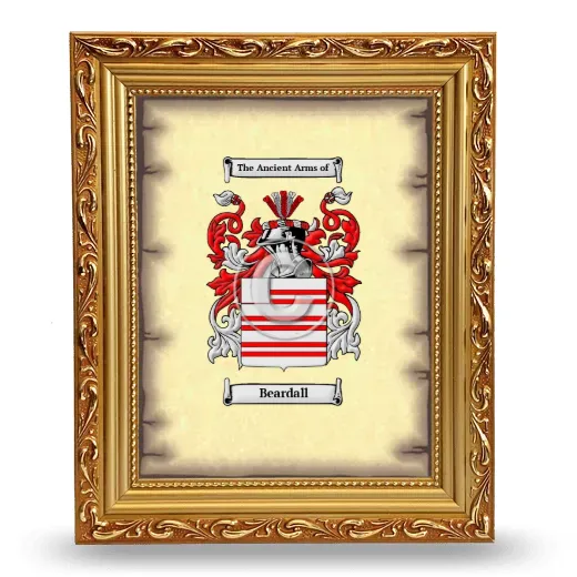 Beardall Coat of Arms Framed - Gold