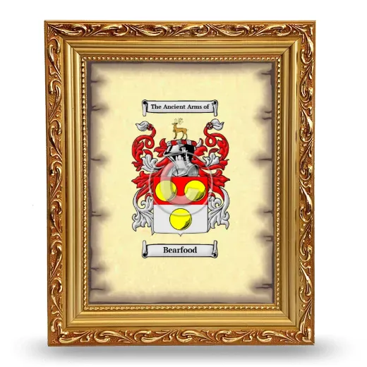Bearfood Coat of Arms Framed - Gold
