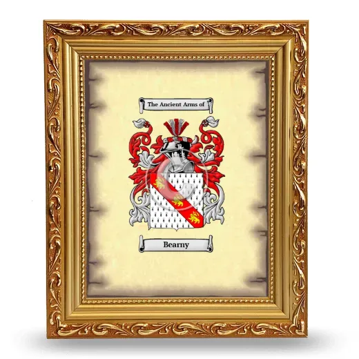 Bearny Coat of Arms Framed - Gold
