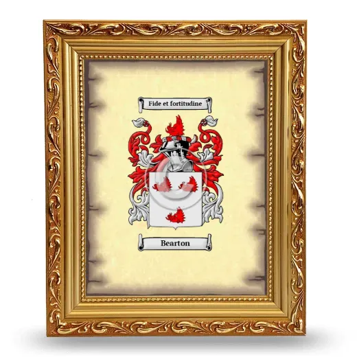 Bearton Coat of Arms Framed - Gold