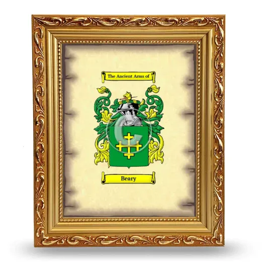 Beary Coat of Arms Framed - Gold