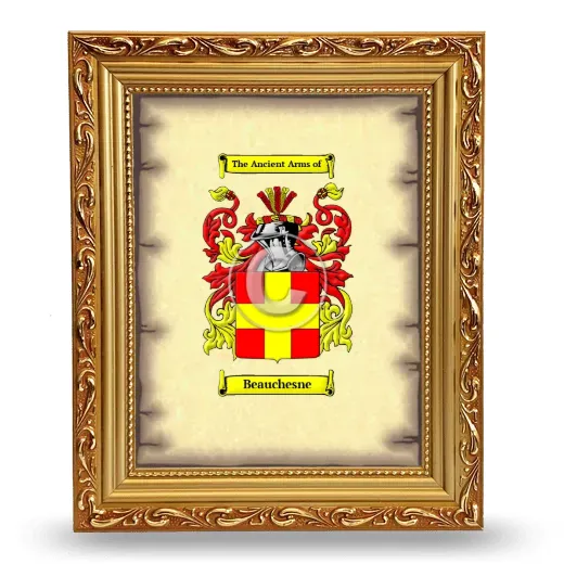 Beauchesne Coat of Arms Framed - Gold