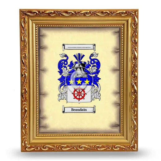 Beaudain Coat of Arms Framed - Gold