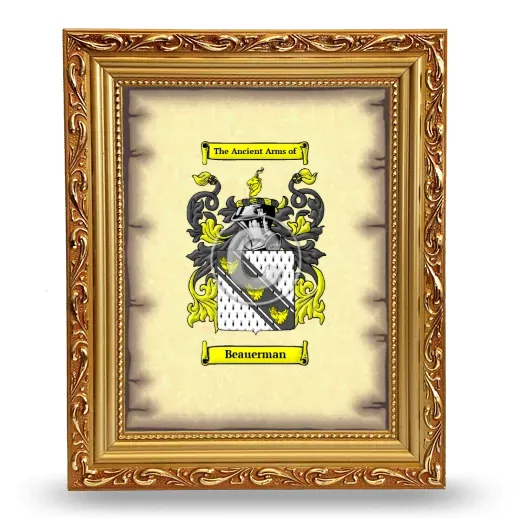 Beauerman Coat of Arms Framed - Gold