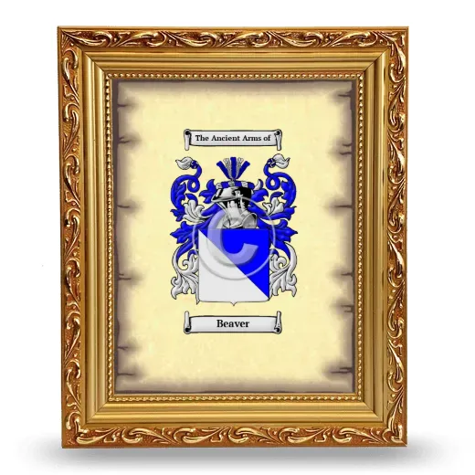 Beaver Coat of Arms Framed - Gold