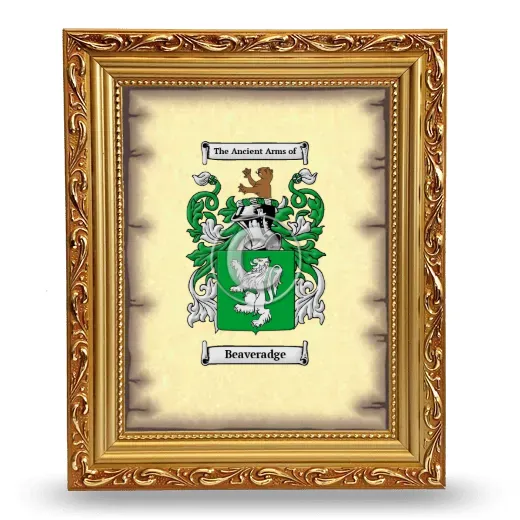 Beaveradge Coat of Arms Framed - Gold