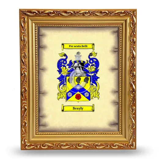 Beayly Coat of Arms Framed - Gold