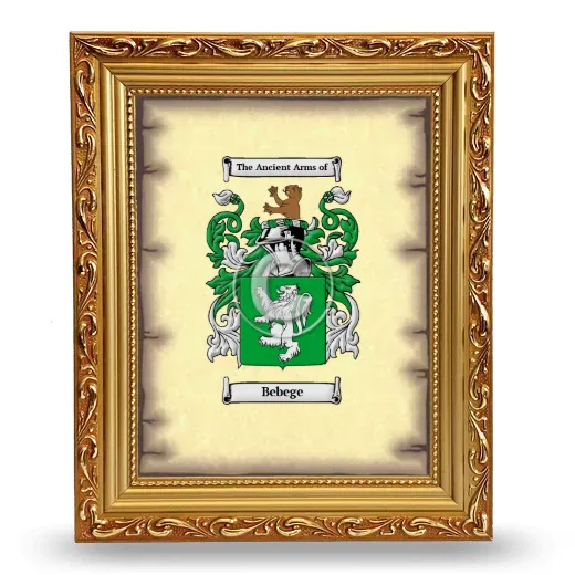 Bebege Coat of Arms Framed - Gold