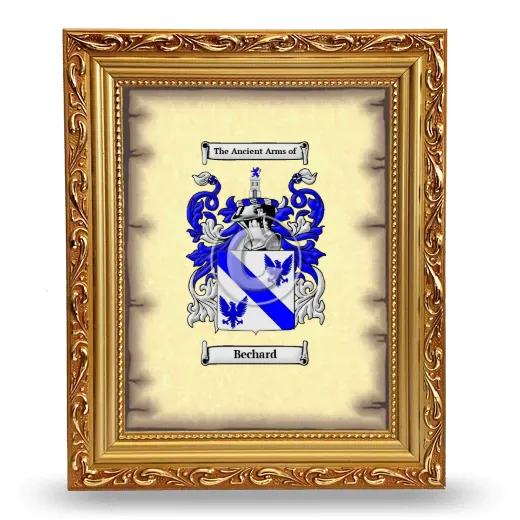 Bechard Coat of Arms Framed - Gold