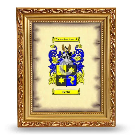 Beche Coat of Arms Framed - Gold