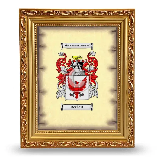 Bechert Coat of Arms Framed - Gold