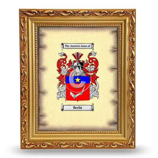 Becht Coat of Arms Framed - Gold
