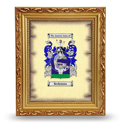 Beckeman Coat of Arms Framed - Gold