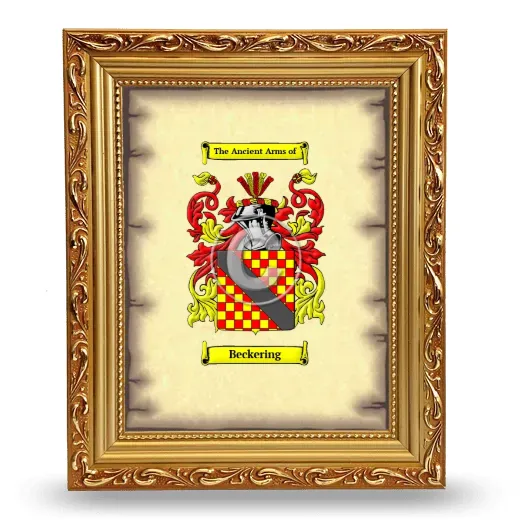 Beckering Coat of Arms Framed - Gold