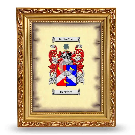 Beckfard Coat of Arms Framed - Gold