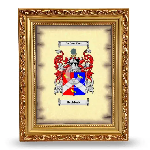 Beckfork Coat of Arms Framed - Gold