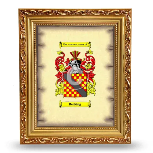 Becking Coat of Arms Framed - Gold