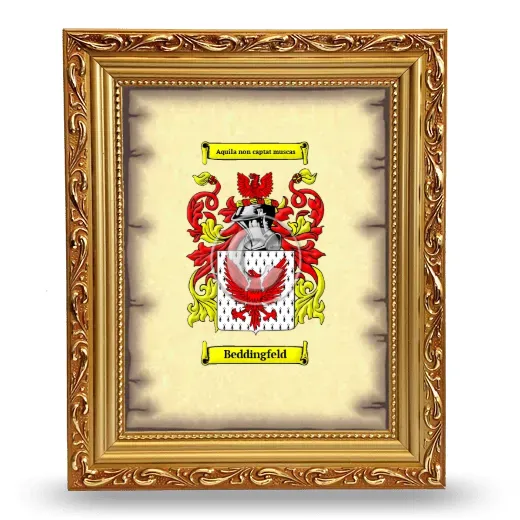 Beddingfeld Coat of Arms Framed - Gold