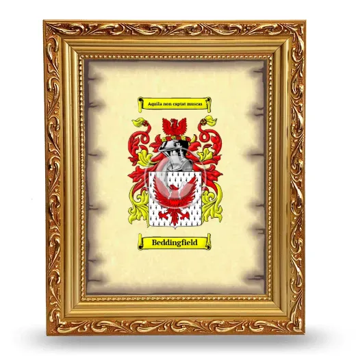 Beddingfield Coat of Arms Framed - Gold