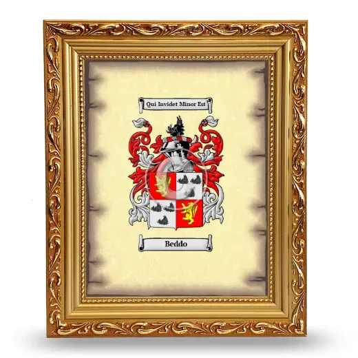 Beddo Coat of Arms Framed - Gold