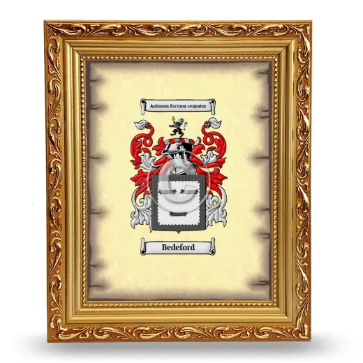 Bedeford Coat of Arms Framed - Gold