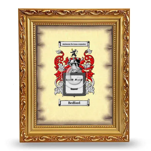 Bedford Coat of Arms Framed - Gold