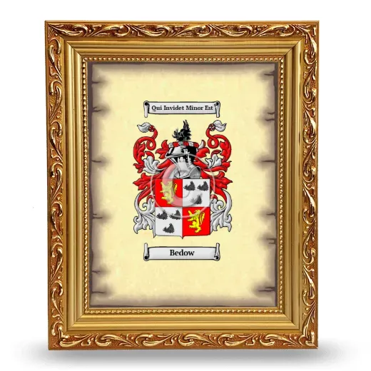 Bedow Coat of Arms Framed - Gold