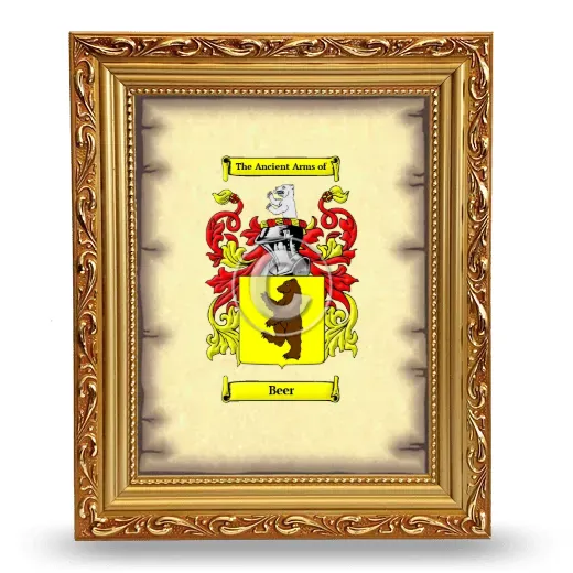 Beer Coat of Arms Framed - Gold