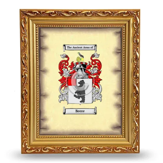 Beere Coat of Arms Framed - Gold