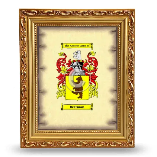 Beerman Coat of Arms Framed - Gold