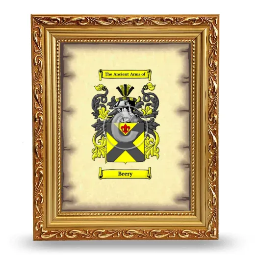 Beery Coat of Arms Framed - Gold