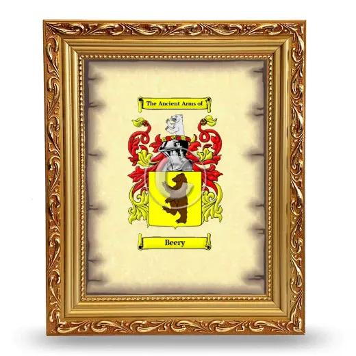 Beery Coat of Arms Framed - Gold