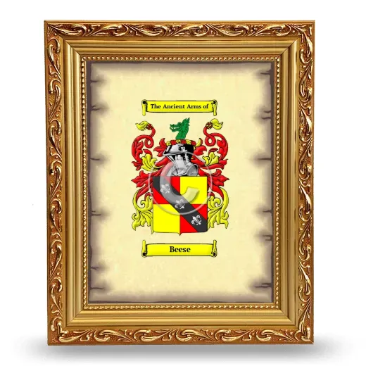 Beese Coat of Arms Framed - Gold