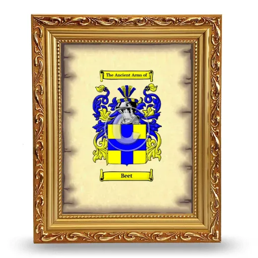 Beet Coat of Arms Framed - Gold