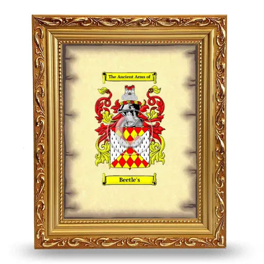 Beetle's Coat of Arms Framed - Gold