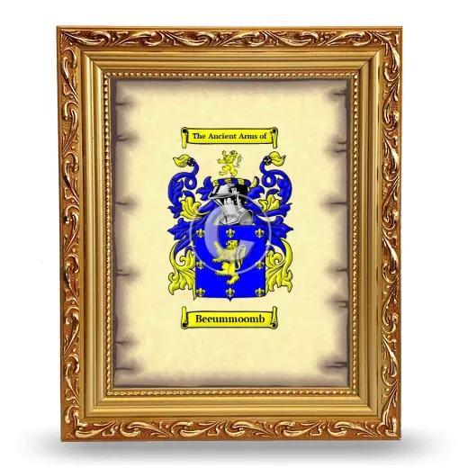 Beeummoomb Coat of Arms Framed - Gold