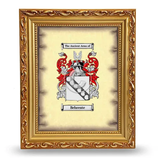 Behrente Coat of Arms Framed - Gold