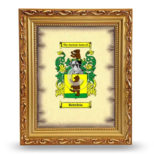 Beierlein Coat of Arms Framed - Gold