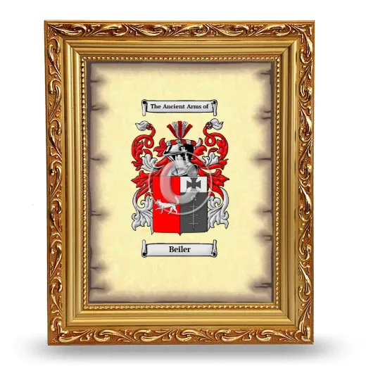 Beiler Coat of Arms Framed - Gold