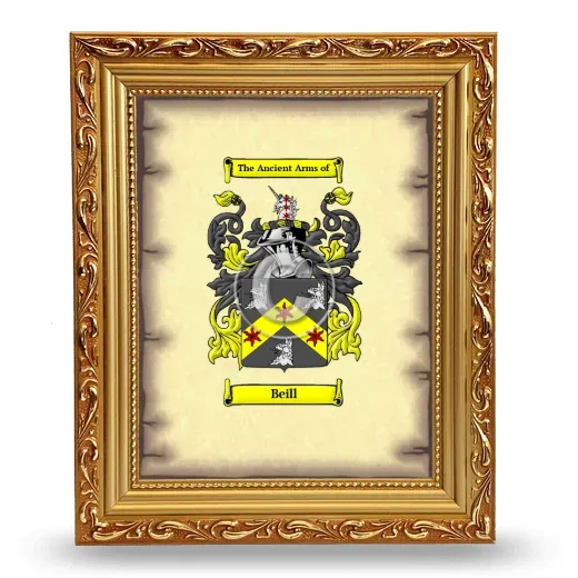 Beill Coat of Arms Framed - Gold